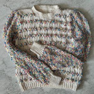 Vintage Confetti Rainbow Pom Pom Bobble Knit